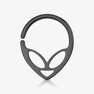 Piercing dobrável alienígena preto com design futurista em aço cirúrgico