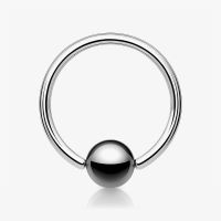 Piercing Captive Prateado com Bolinha Hematita