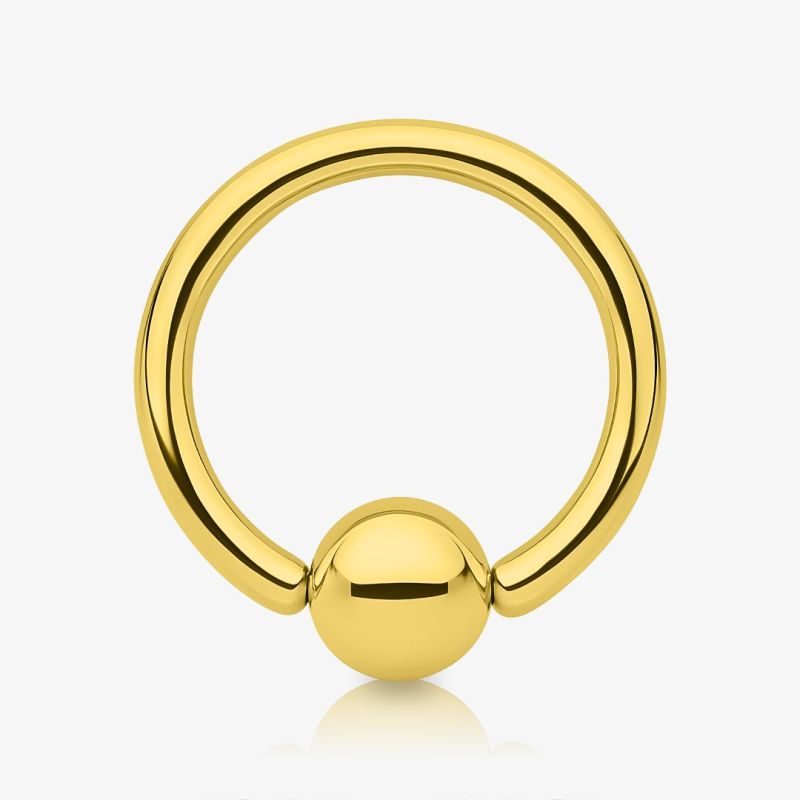 Piercing Captive de Aço Cirúrgico Dourado - 2mm - Piercings Captive