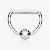 Piercing captive de aço com formato D em aço cirúrgico