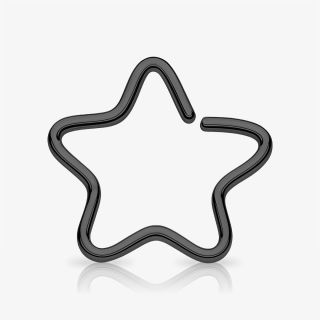 Piercing Argola de Aço com estrela preta em formato clicker