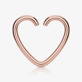 Piercing argola de aço rosé com pingente de coração dobrável
