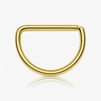 Piercing Argola de Aço Dourado Dobrável Meia Lua