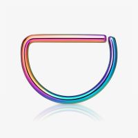 Piercing Argola de Aço Rainbow Meia Lua Dobrável