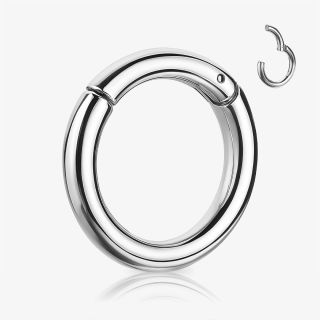 Piercing Argola Grossa de Aço Cirúrgico - Clicker - Piercings Argola