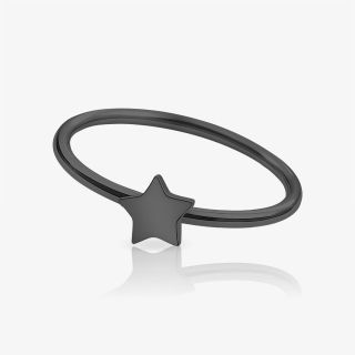 Piercing Argola Dobrável Preta com detalhe de estrela