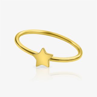 Piercing argola dobrável dourado com estrela em aço cirúrgico