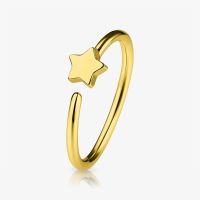 Piercing Argola Dobrável Dourado com Design de Estrela
