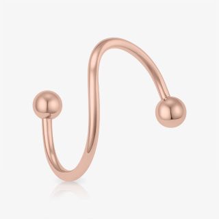 Piercing espiral rosê bolinha de aço cirúrgico em destaque