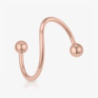Piercing Espiral Rosê Bolinha em Aço Cirúrgico de Qualidade