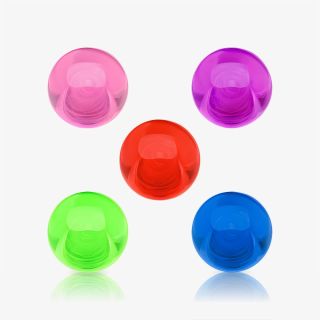Bolinha de acrílico translúcido para piercing com acabamento transparente