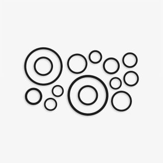 Anel de borracha O-ring preto para alargador de piercing