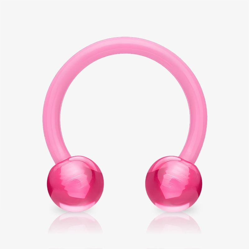 Piercing Ferradura Flexível 1.6mm Bolinha Acrílica