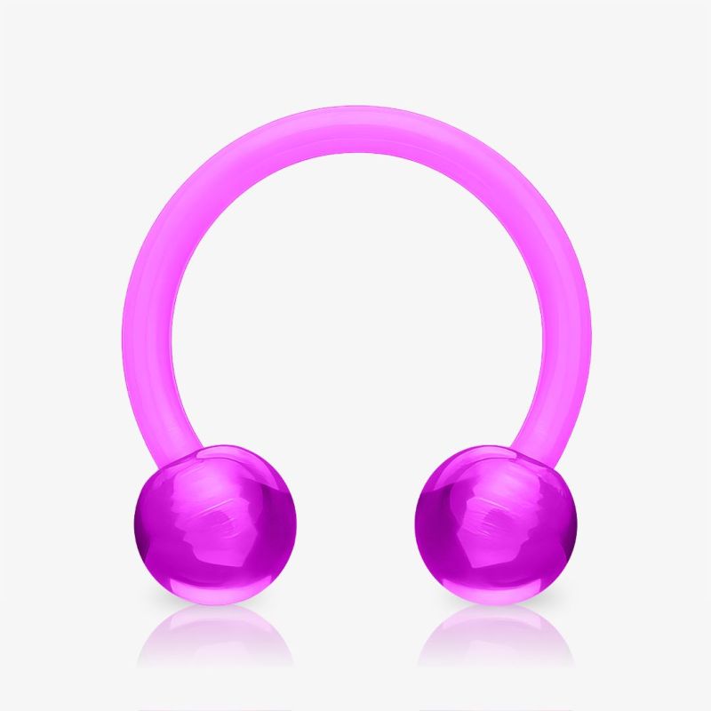 Piercing Ferradura Flexível 1.6mm Bolinha Acrílica