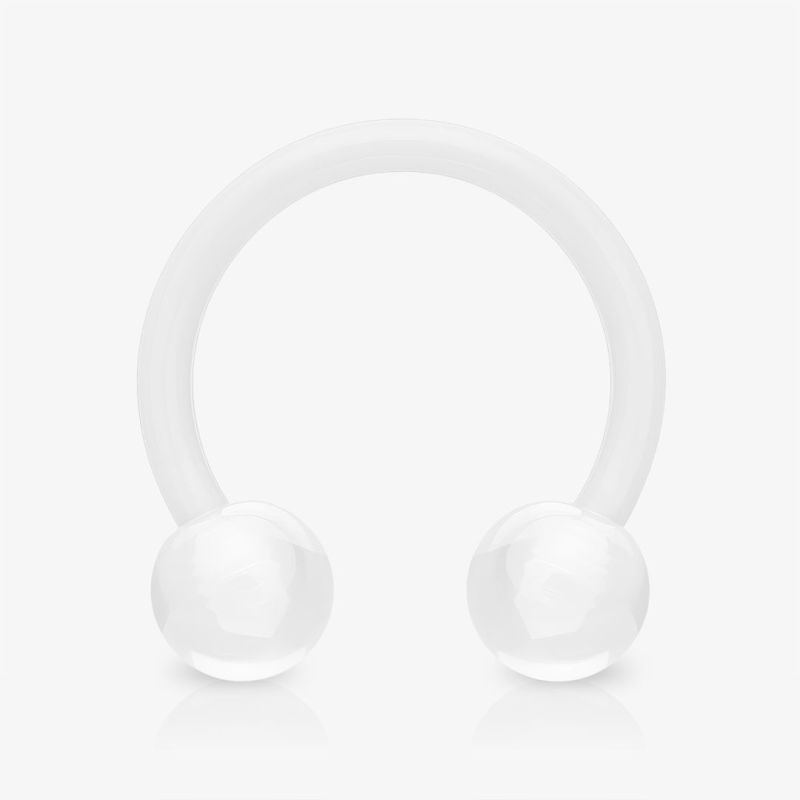 Piercing Ferradura Flexível 1.6mm Bolinha Acrílica