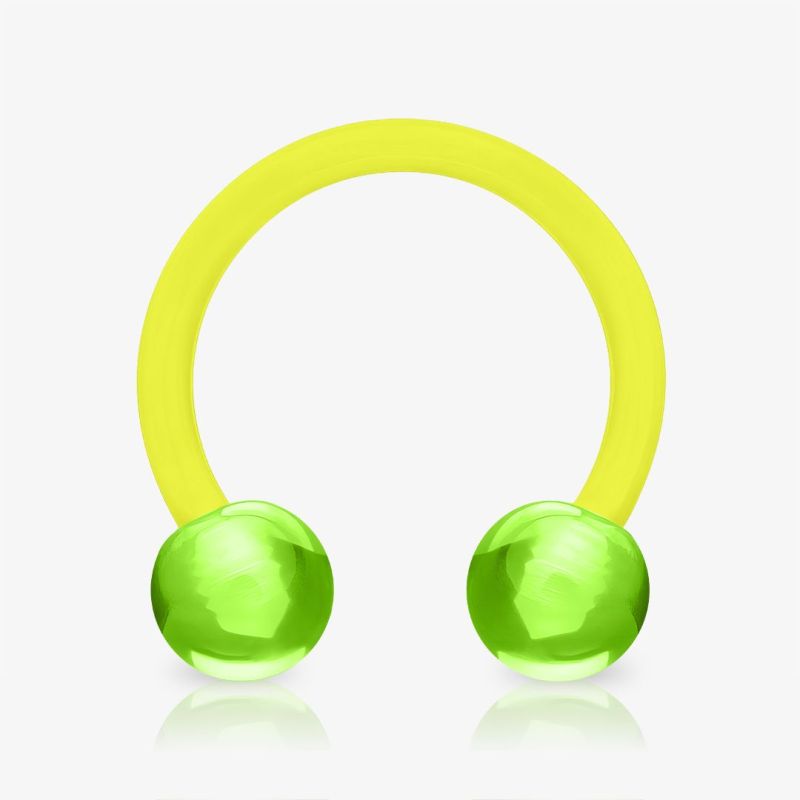 Piercing Ferradura Flexível 1.6mm Bolinha Acrílica