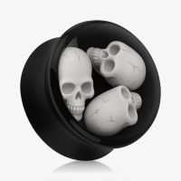Plug Acrílico 3 Caveiras 3D: Estilo Ousado e Moderno| ALARGS