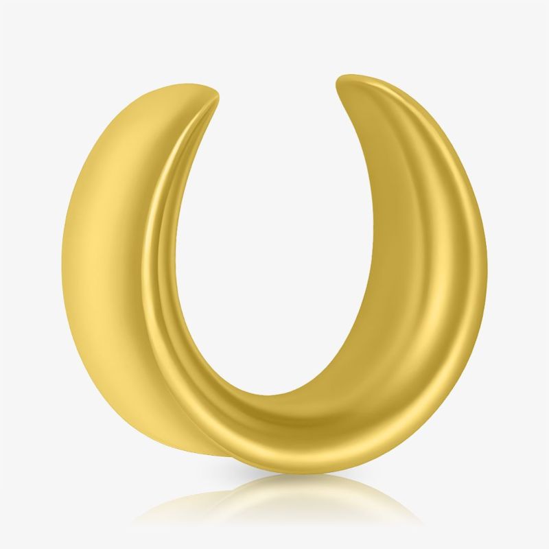 Plug Aço Cirúrgico Dourado Lua Crescente - Início