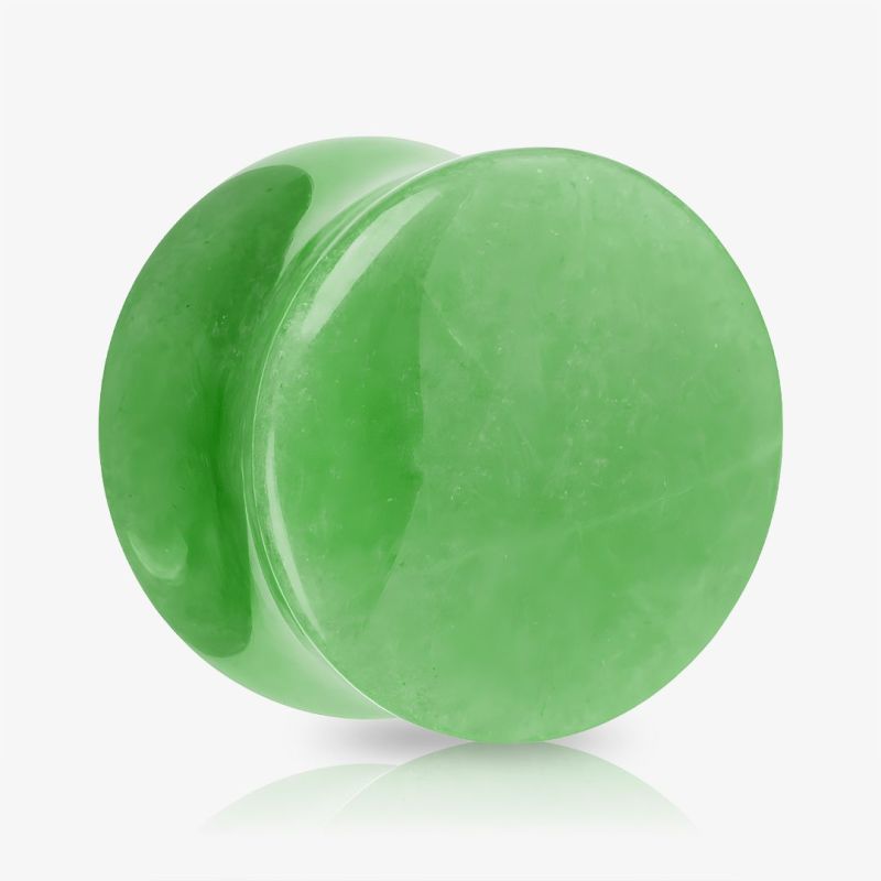 Plug Pedra Aventurina com acabamento polido e tom verde natural