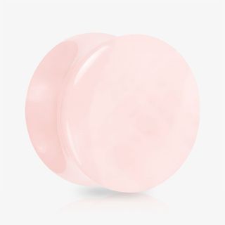 Plug Pedra Quartzo Rosa polido com design natural para alargador