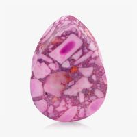 Plug de Pedra Rosa em formato gota e acabamento natural