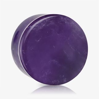 Plug de Pedra Ametista em formato gota com acabamento roxo natural