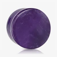 Plug de Pedra Ametista com formato gota e acabamento natural