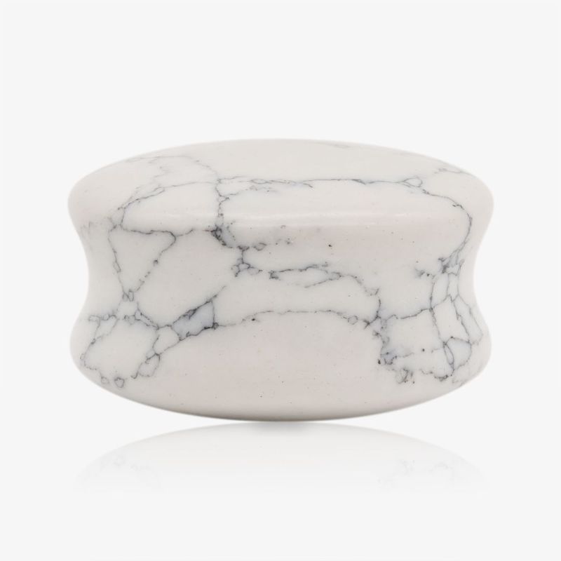 Plug de Pedra Howlita com Design Natural e Conforto