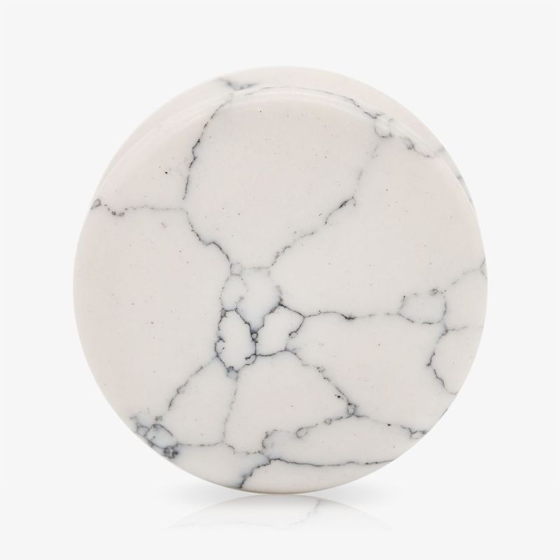 Plug de Pedra Howlita com Design Natural e Conforto