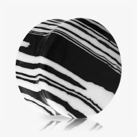 Plug de Pedra Turquesa Listrada Preta e Branca Fechado