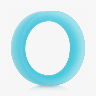 Plug Silicone Azul Claro Redondo Vazado - Silicone