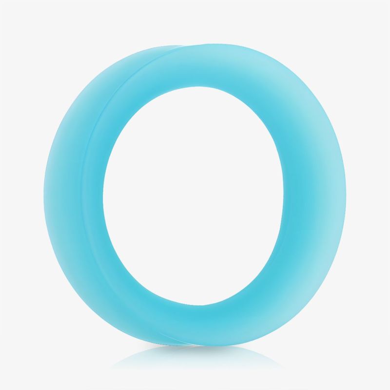 Plug Silicone Azul Claro Redondo Vazado - Silicone