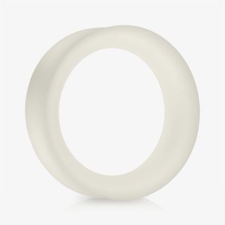 Plug Silicone Branco Leitoso redondo vazado para alargadores