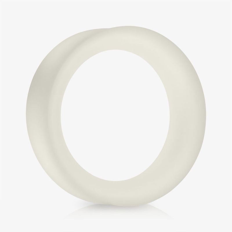 Plug Silicone Branco Leitoso redondo vazado para alargadores