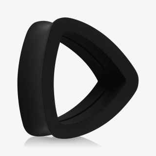 Plug Silicone Preto Triângulo vazado e anatômico em silicone flexível