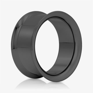 Alargador de Orelha de Titânio Preto Flangeado c/ Rosca Interna