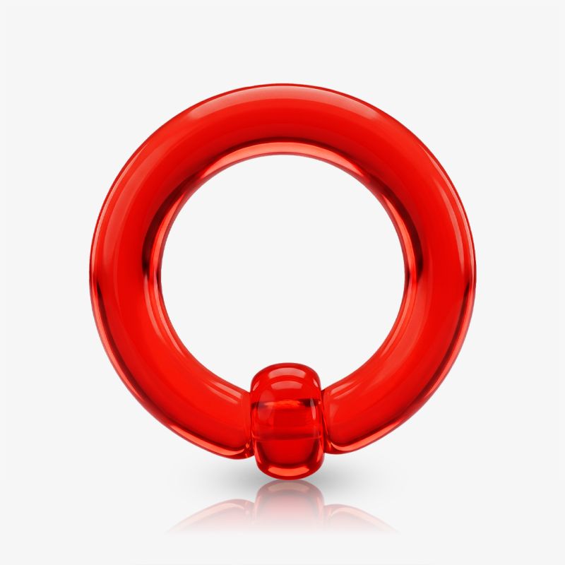 Argola de Acrílico Vermelho Translúcido - Captive - Argola