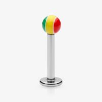 Monroe Prateado Bolinha Reggae – Piercing em Aço Estiloso