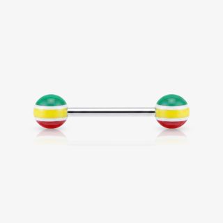 Piercing Mamilo Prateado Bolinha Reggae - Piercings de Mamilo