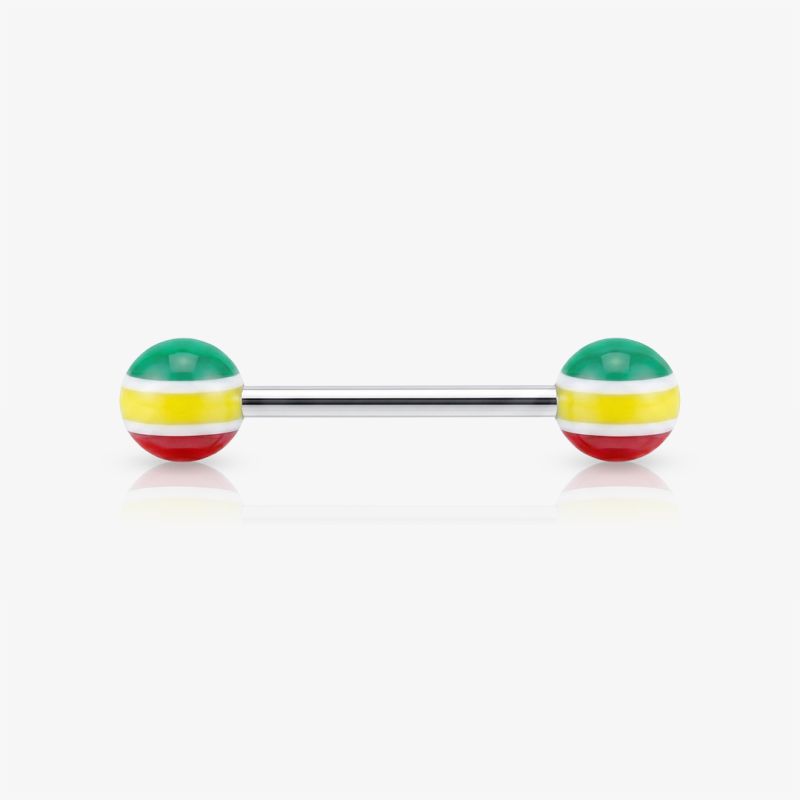 Piercing Mamilo Prateado Bolinha Reggae - Piercings de Mamilo