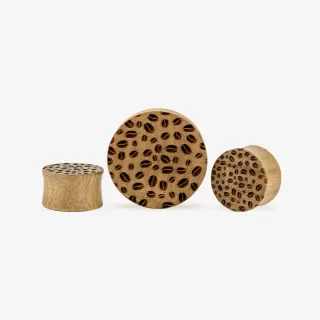 Alargador Plug Gravado Grãos de Café - Gravado à Laser