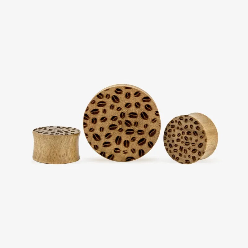 Alargador Plug Gravado Grãos de Café - Gravado à Laser