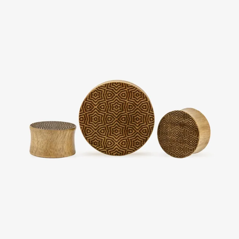 Alargador Plug Gravado Geométrico II - Gravado à Laser