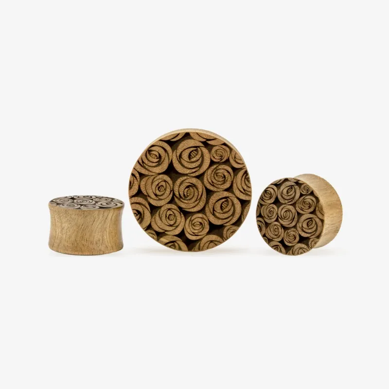 Alargador Plug Gravado Rosa - Gravado à Laser