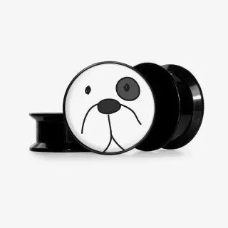 Plug Cara de Cachorro com estampa divertida e base selecionável