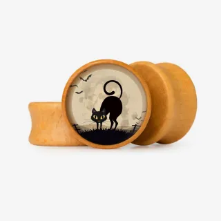 Plug Gato Preto Base com estampa de gato preto – foco e estilo felino