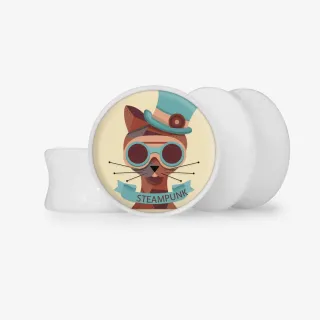 Plug Gato Steampunk - Base Selecionável - Vintage