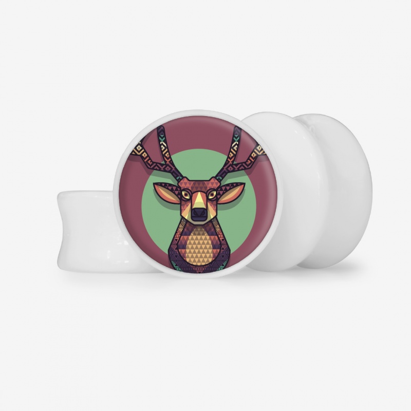 Plug Cervo Colorido - Base Selecionável - Animal