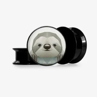 Ilustração tribal de preguiça no Plug Preguiça Base Selecionável com fundo claro e detalhes estilizados