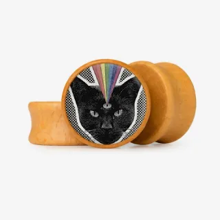 Plug Gato de 3 Olhos - Base Selecionável - Animal